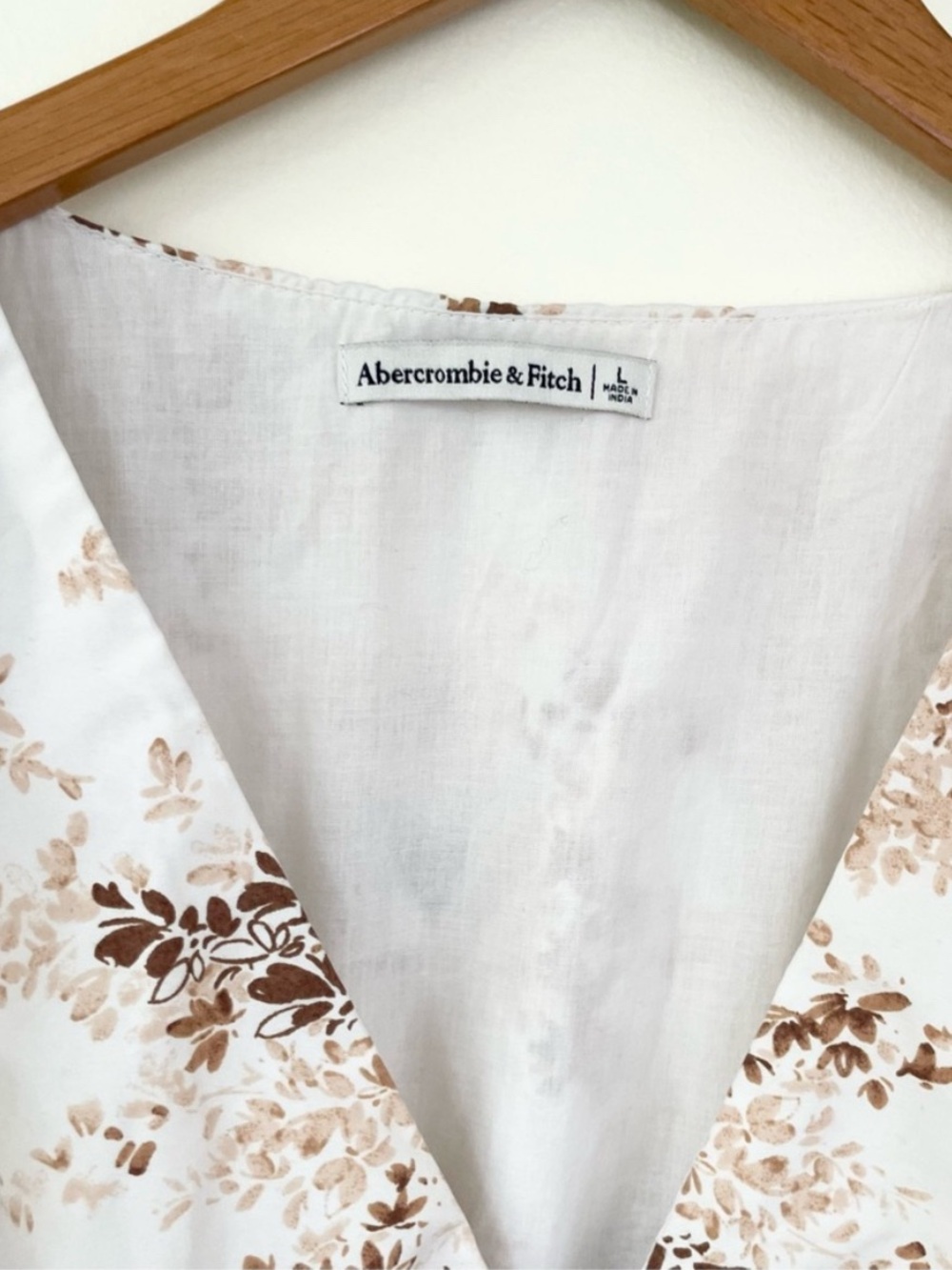 Abercrombie & Fitch Floral Babydoll Midi Dress Ruffle Sleeve L Large - Picture 7 of 7